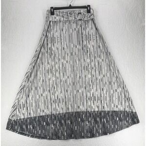 Robert Louis A Line Flared Maxi Skirt Size PXL Elastic Waist Black and White